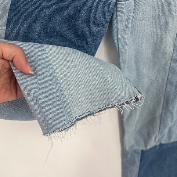 Hollister Pachwork Mom Jeans Sz 11R Ultra High Rise Y2K Indie Raw Hem Coquette - Picture 3 of 11